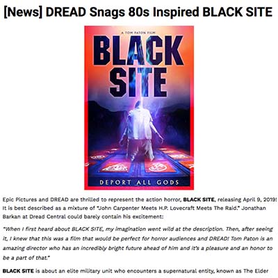 DREAD Snags 80s Inspired BLACK SITE